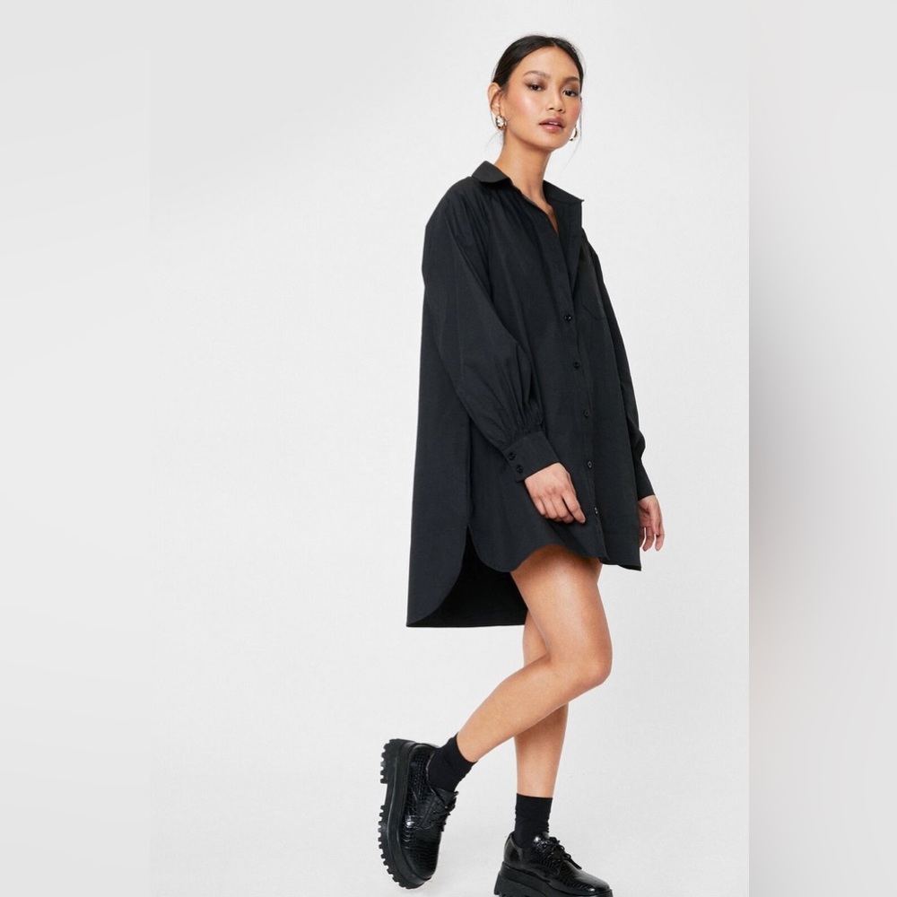 Nasty Gal Petite Oversized Shirt Mini Dress